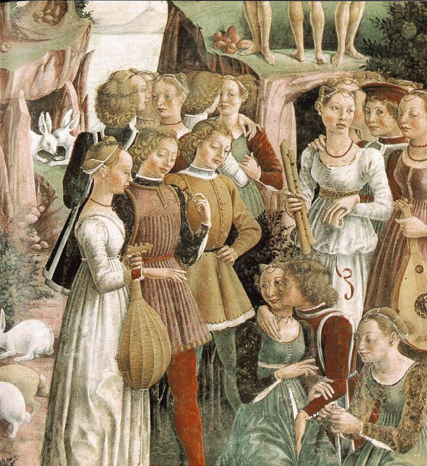 Cossa, Francesco del (1436-1478)- Allegory of April - Triumph of Venus (detail) 6.jpg